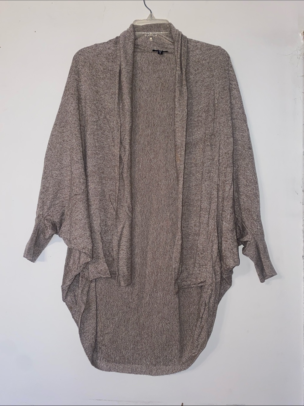 Express Open-Front Draped Cardigan Sweater - Taupe